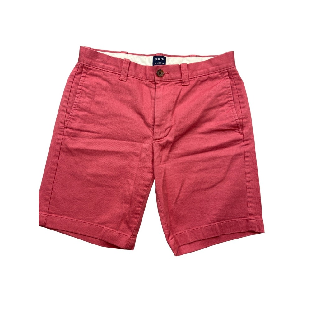 J.Crew Chino Shorts Mens 28 Pink 9 Inseam Cotton Stretch Flat Front Casual